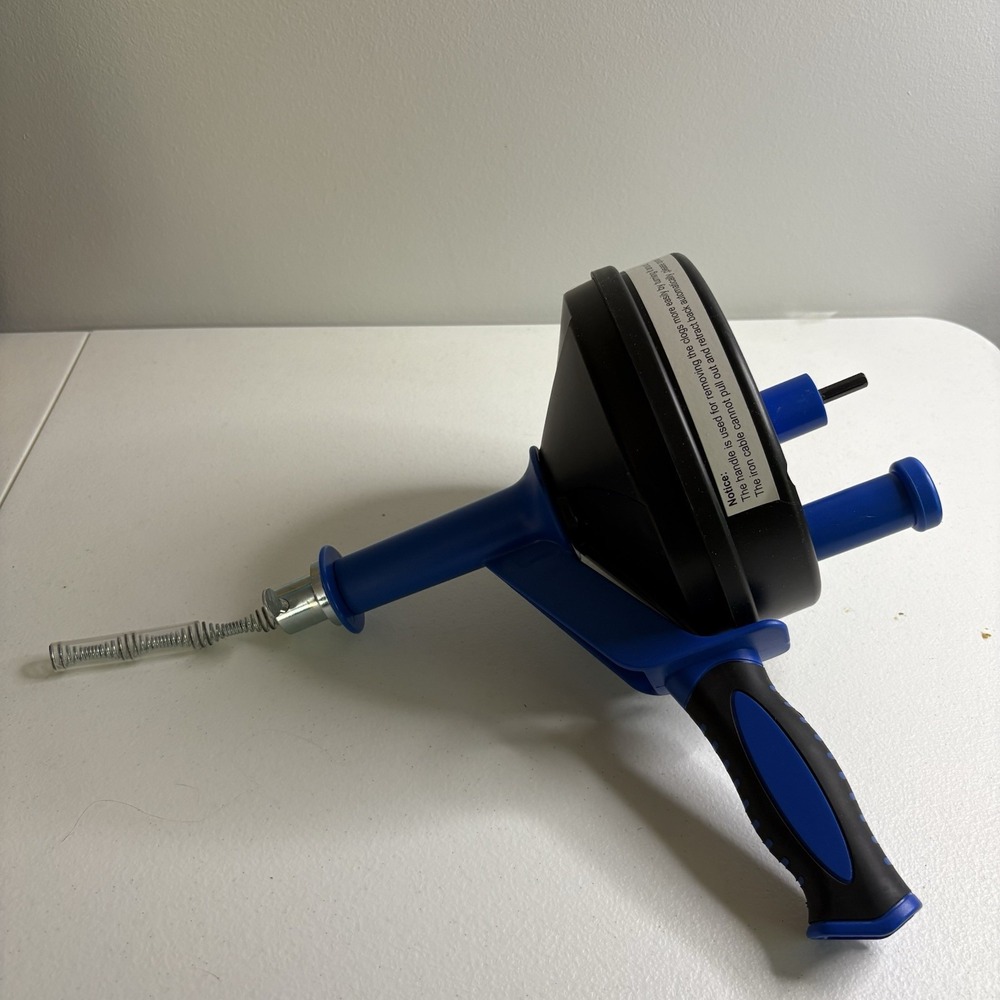 Breezz Power Drum Auger 1/4 x 25 Ft Tool to Unclog Drains in Sink Tubs Showers